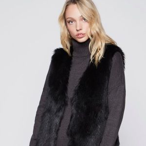 BCBGeneration black faux fur vest